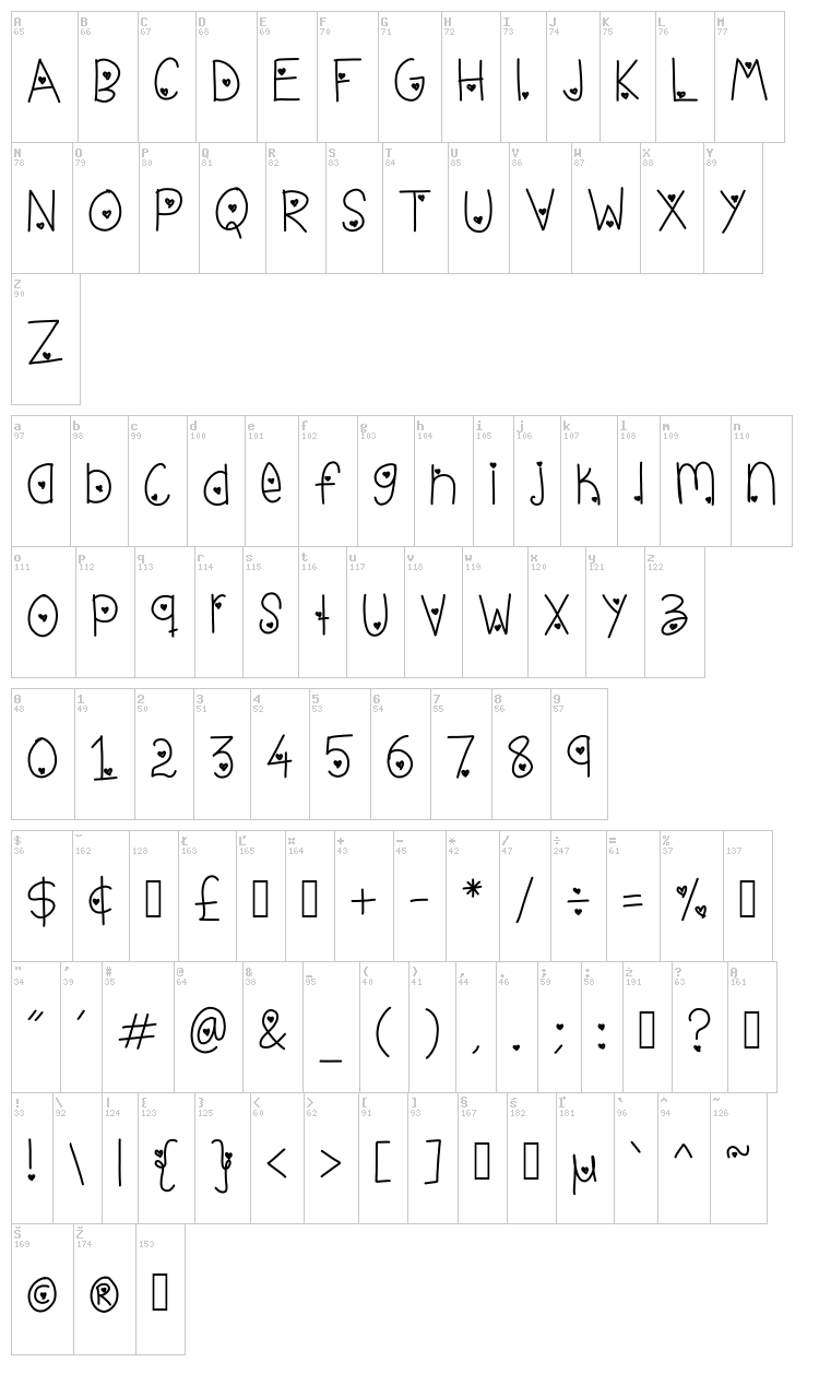 Live love life font map